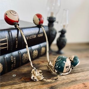 Distressed Pool Ball Wall Hooks